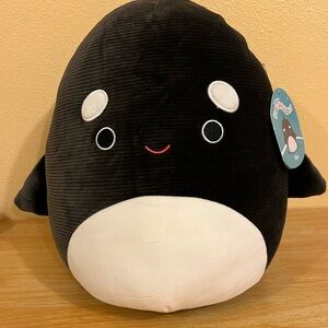 Squishmallows Kai The Killer Whale Corduroy Black White Orca NEW with tags 12”